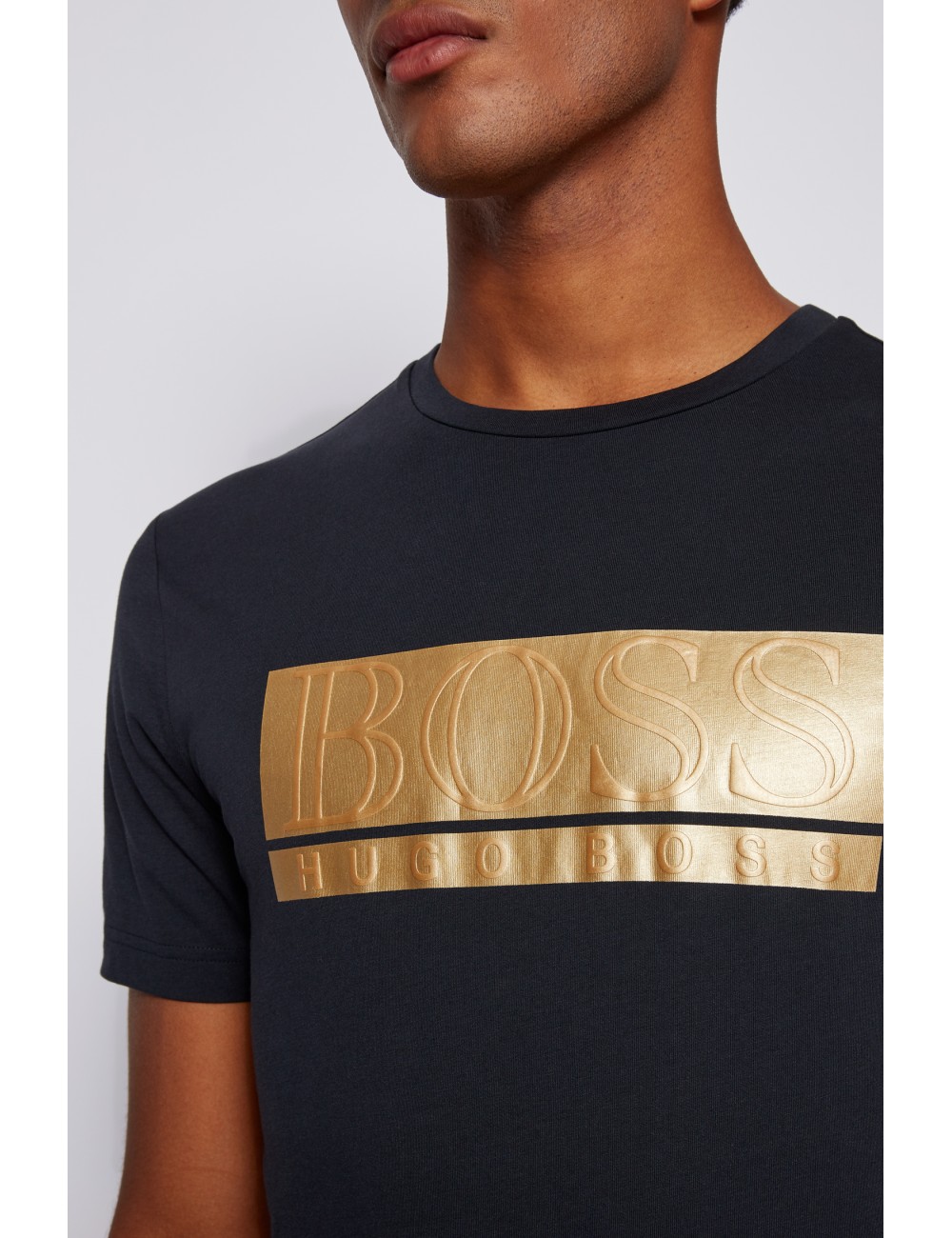 HUGO BOSS MEN'S BLUE LOGO T-SHIRT