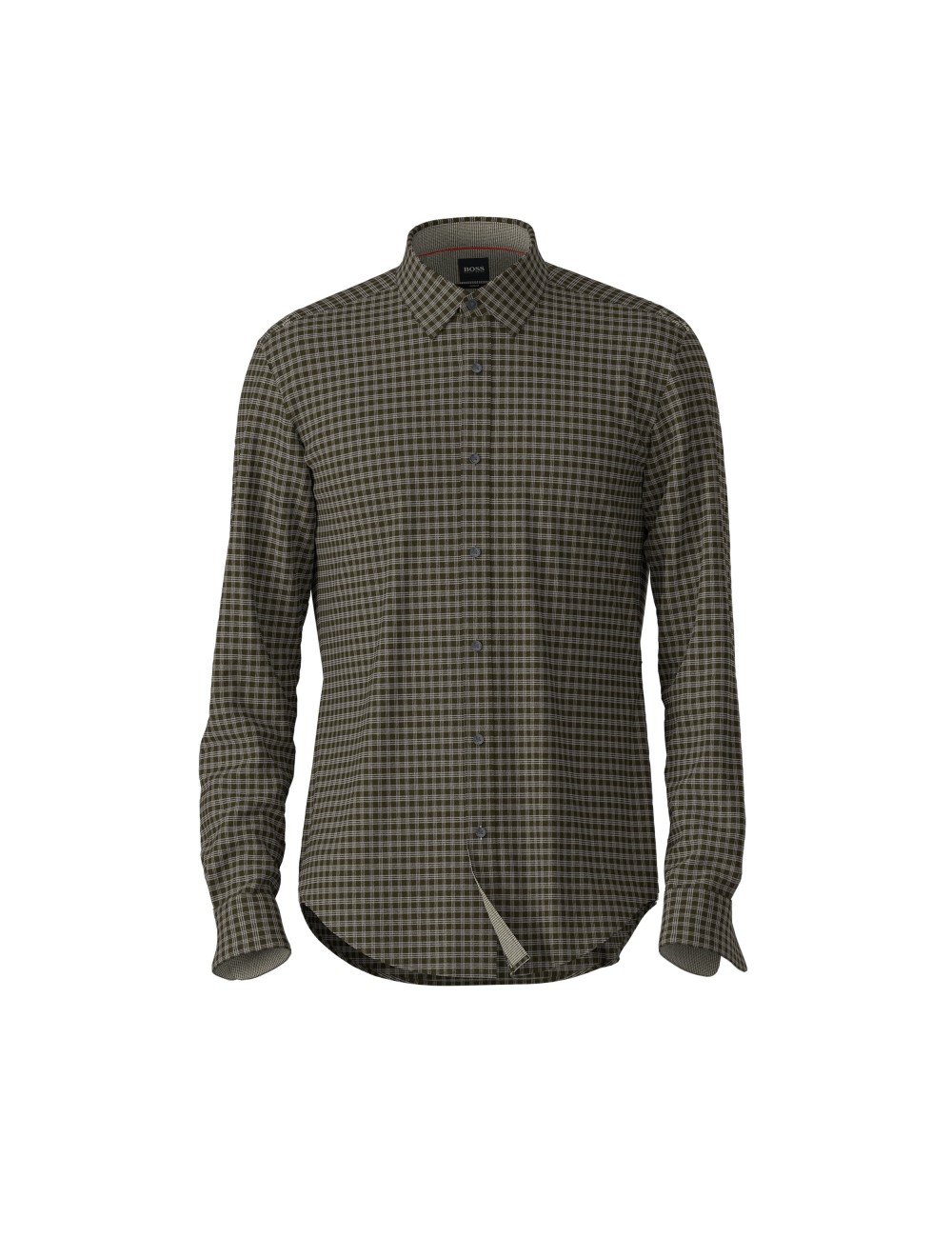 HUGO BOSS MEN'S GREEN COTTON SHIRT