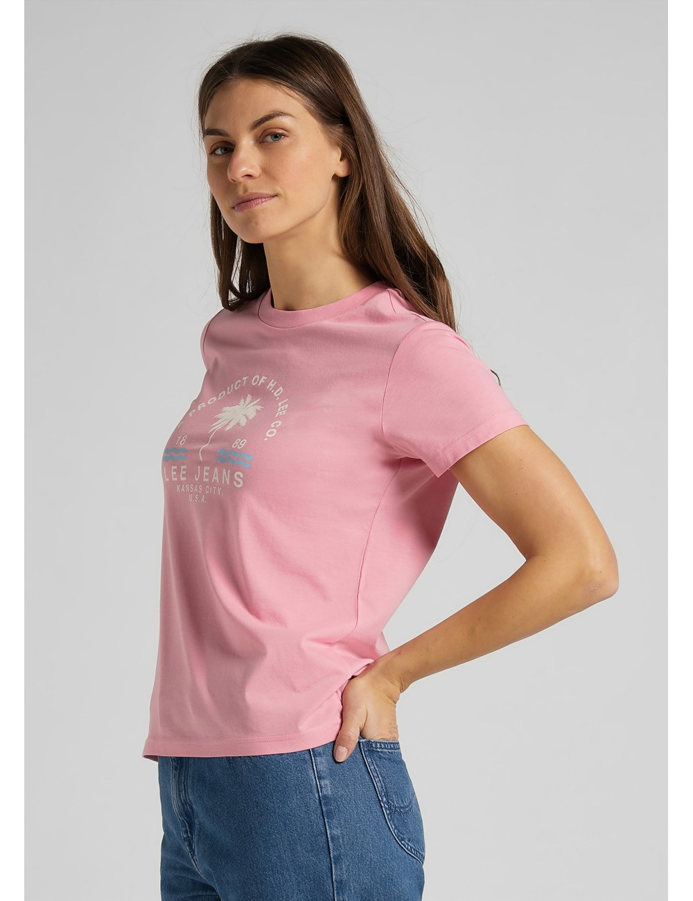 WOMEN'S T-SHIRT LEE GRAPHICS TEE PINK