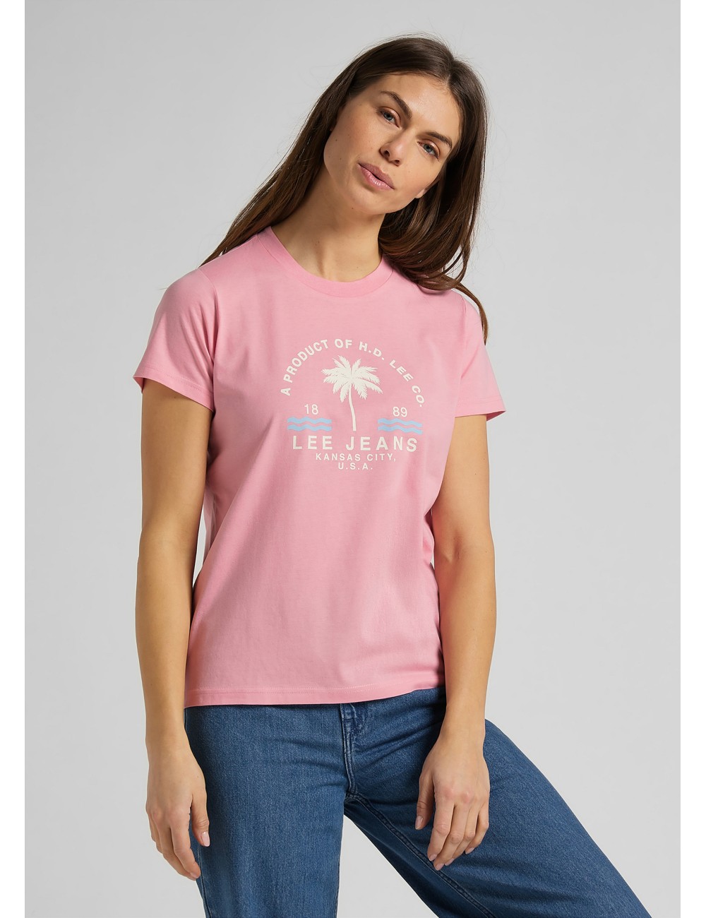 WOMEN'S T-SHIRT LEE GRAPHICS TEE PINK