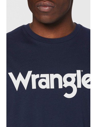 Wrangler Mens T -Shirt Tee Logo Blue