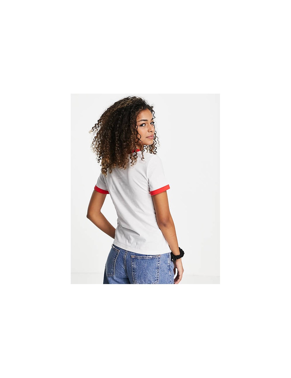 WOMEN'S T-SHIRT WRANGLER SS RINGER TEE FLAME WHITE