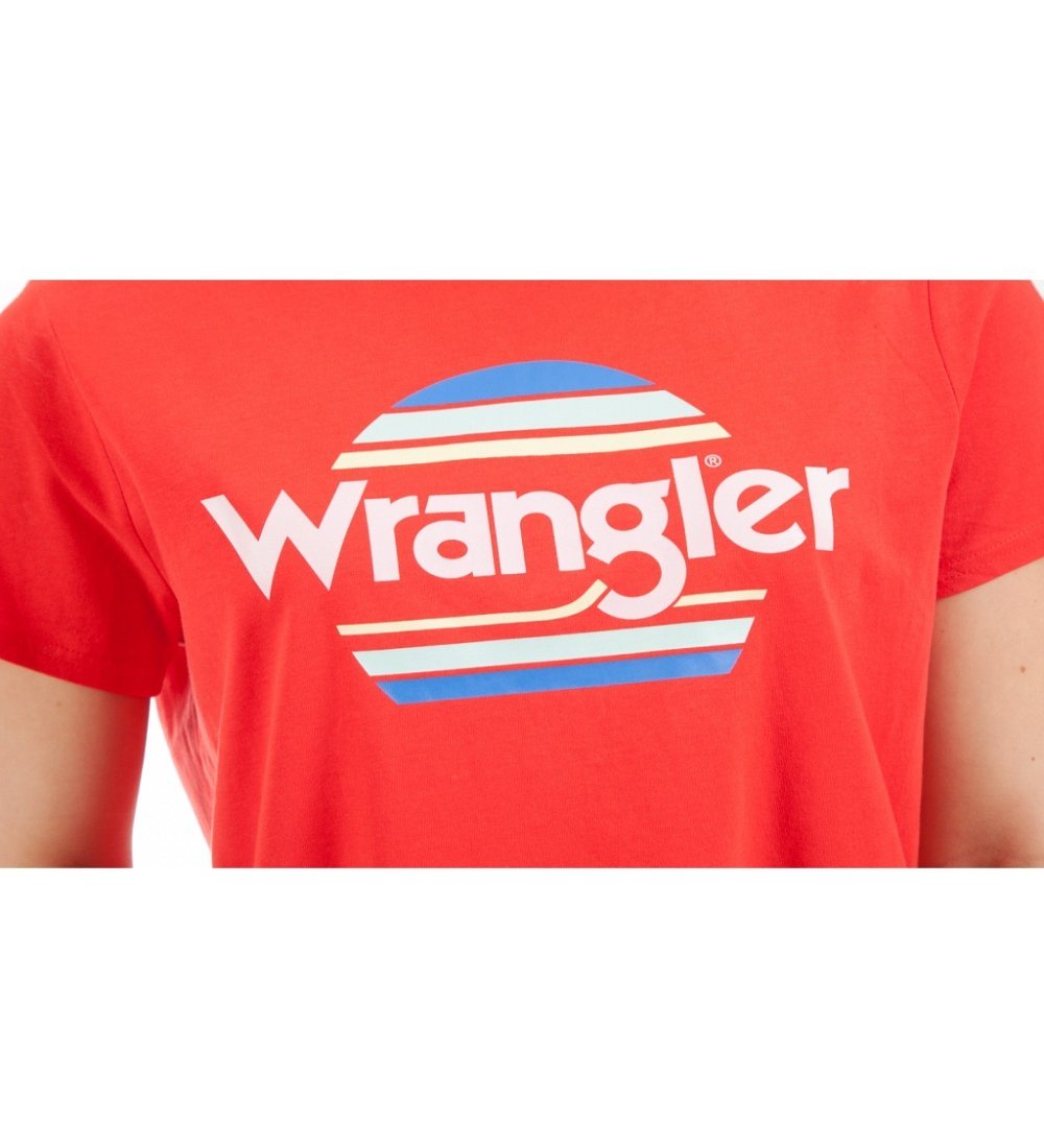 CAMISETA MUJER WRANGLER SS RAINBOW ROJO