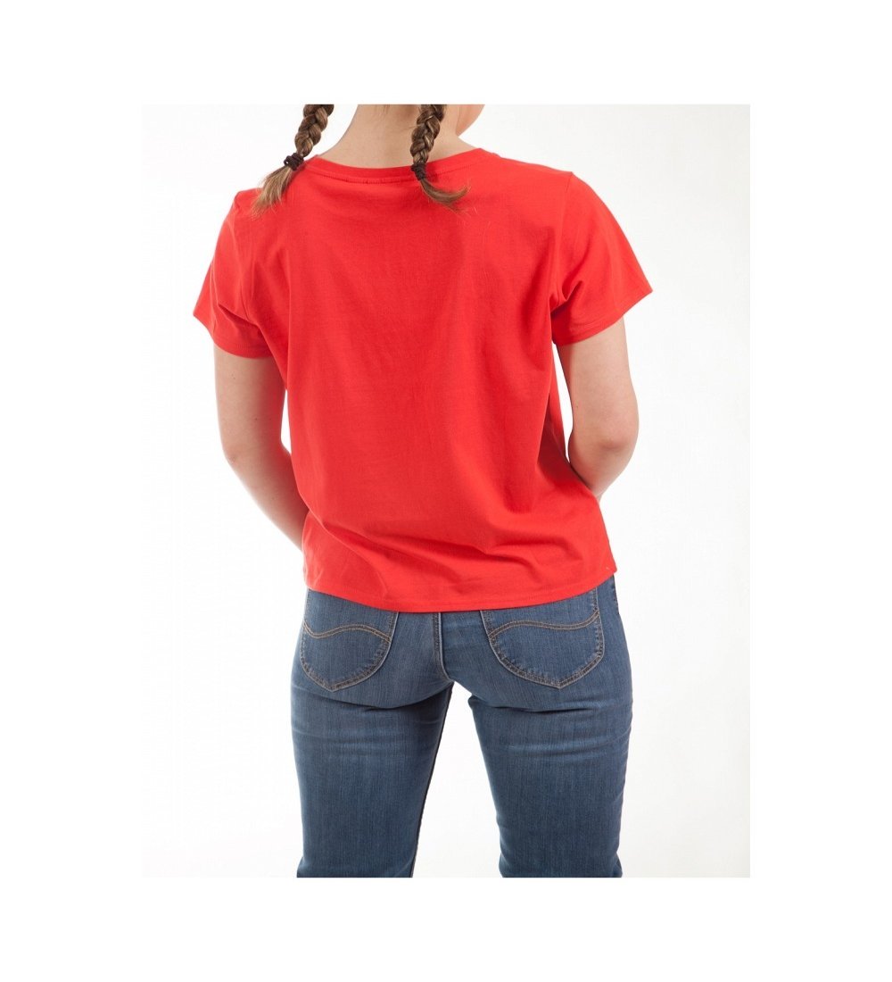 CAMISETA MUJER WRANGLER SS RAINBOW ROJO