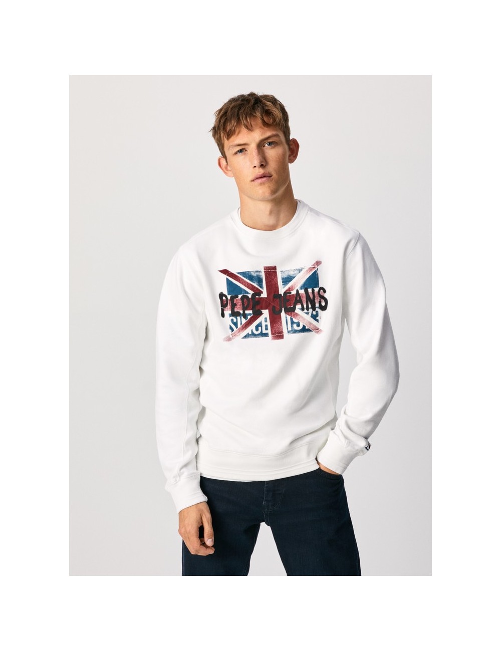 SUDADERA HOMBRE PEPE JEANS JARED BLANCO