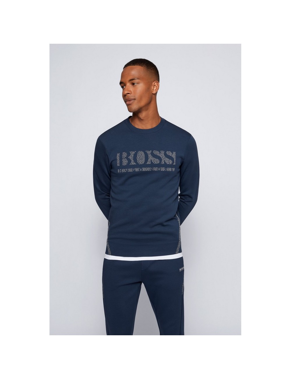 HUGO BOSS SALBO ICONIC BLUE MEN'S SWEATSHIRT