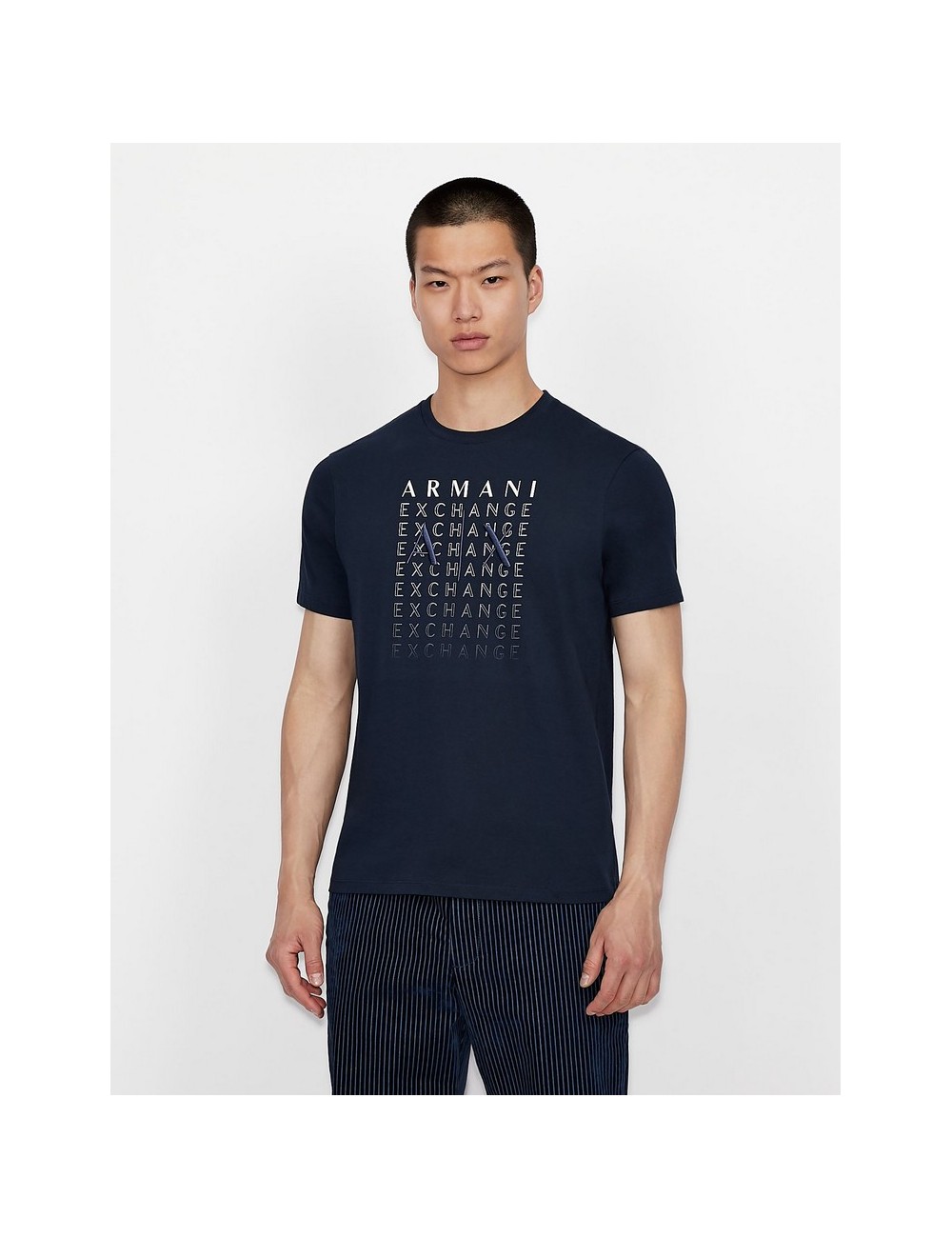 ARMANI EXCHANGE BLUE MEN'S T-SHIRT