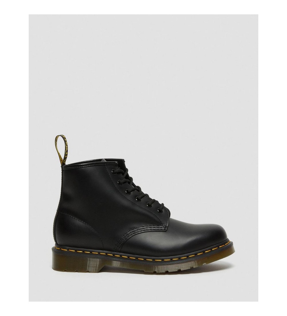 DR MARTENS 101 YELLOW STITCH SMOOTH LEATHER ANKLE BOOTS