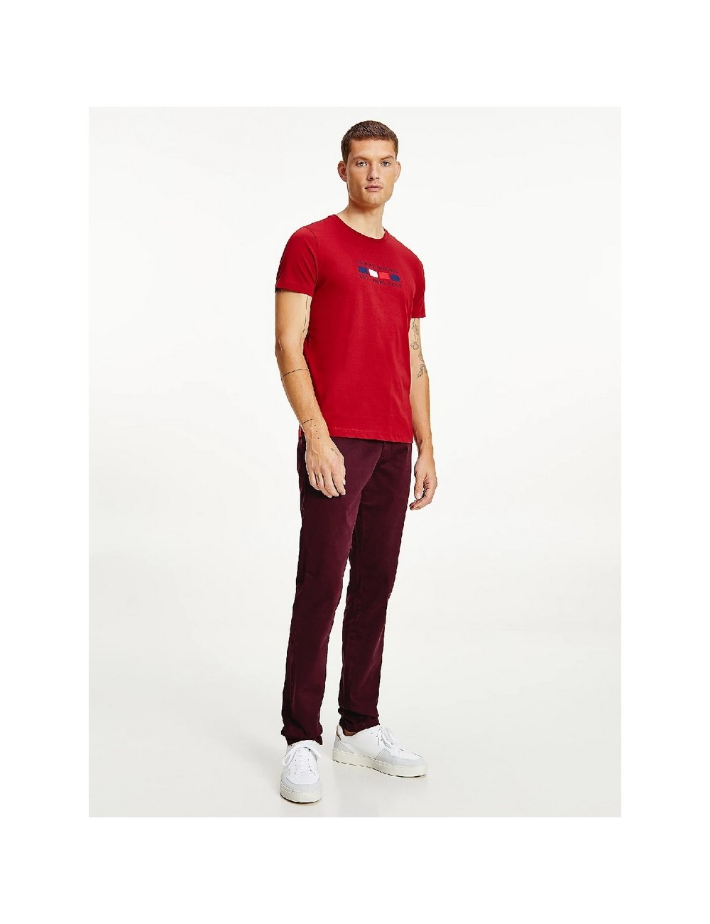 TOMMY HILFIGER MEN'S T-SHIRT RED