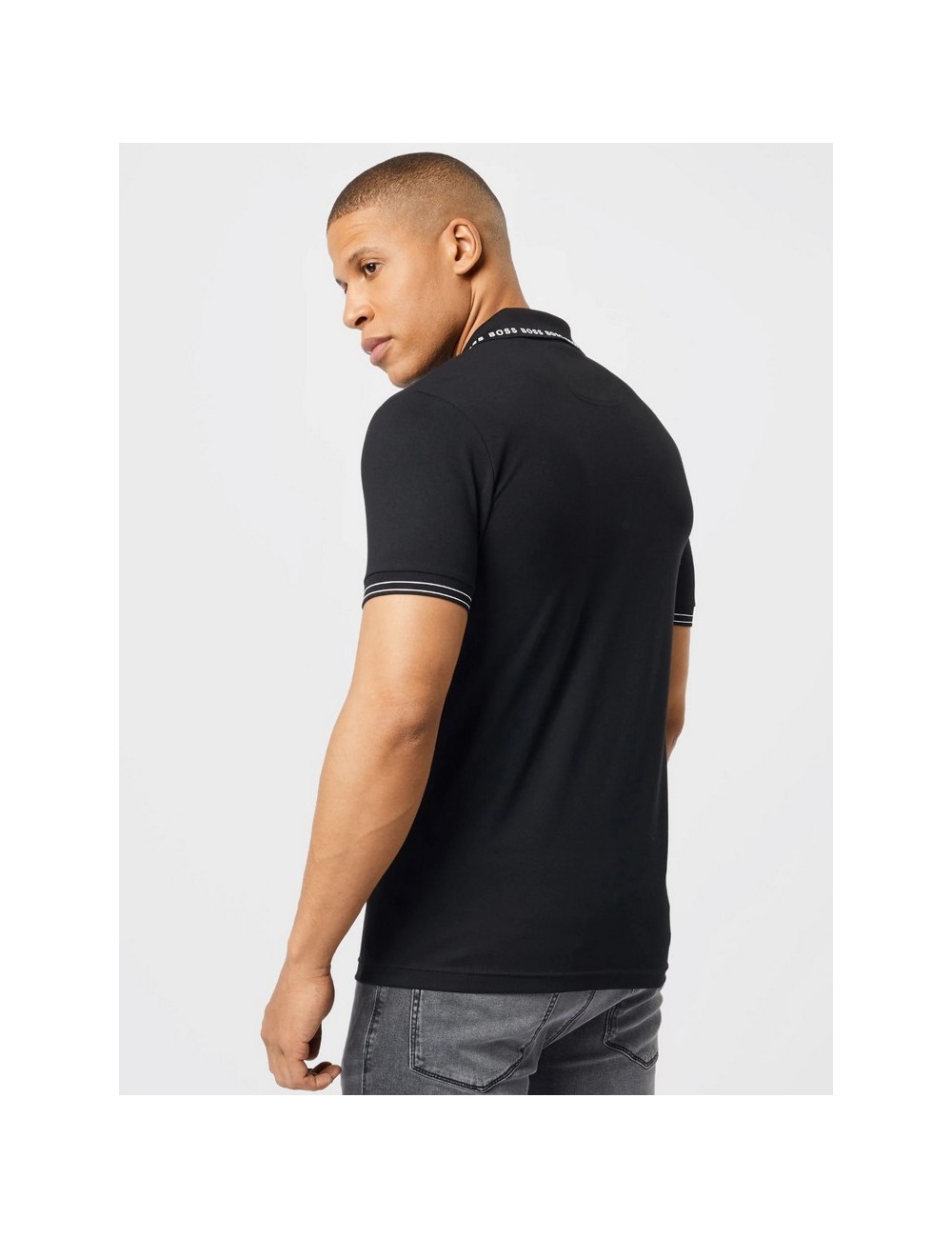 HUGO BOSS PAULE MEN'S POLO SHIRT BLACK