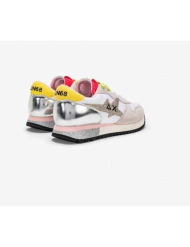 Sneakers Women Sun 68 Stargirl Glitter Blanco Logo