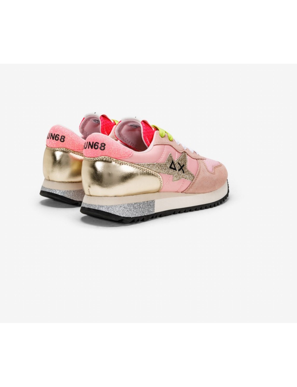 SNEAKERS MUJER SUN 68 STARGIRL GLITTER LOGO ROSA