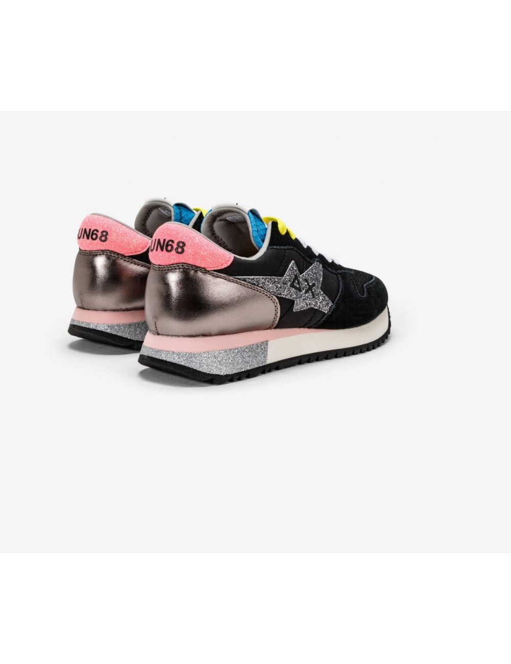 SNEAKERS MUJER SUN 68 STARGIRL GLITTER LOGO NEGRO