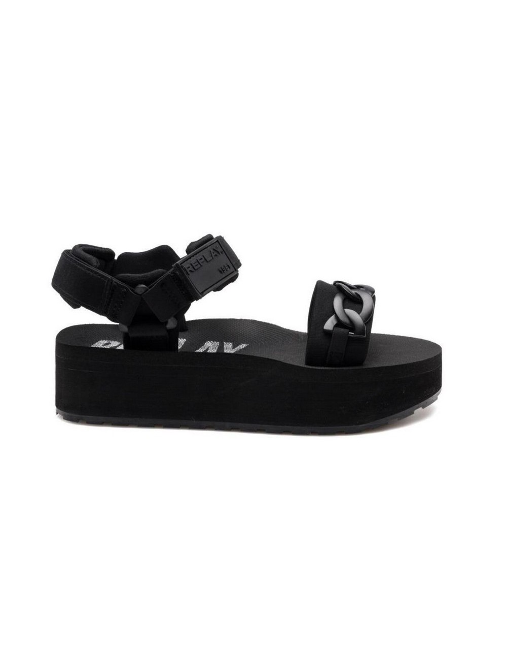 SANDALIAS MUJER REPLAY PLAYA LYCRA BLACK