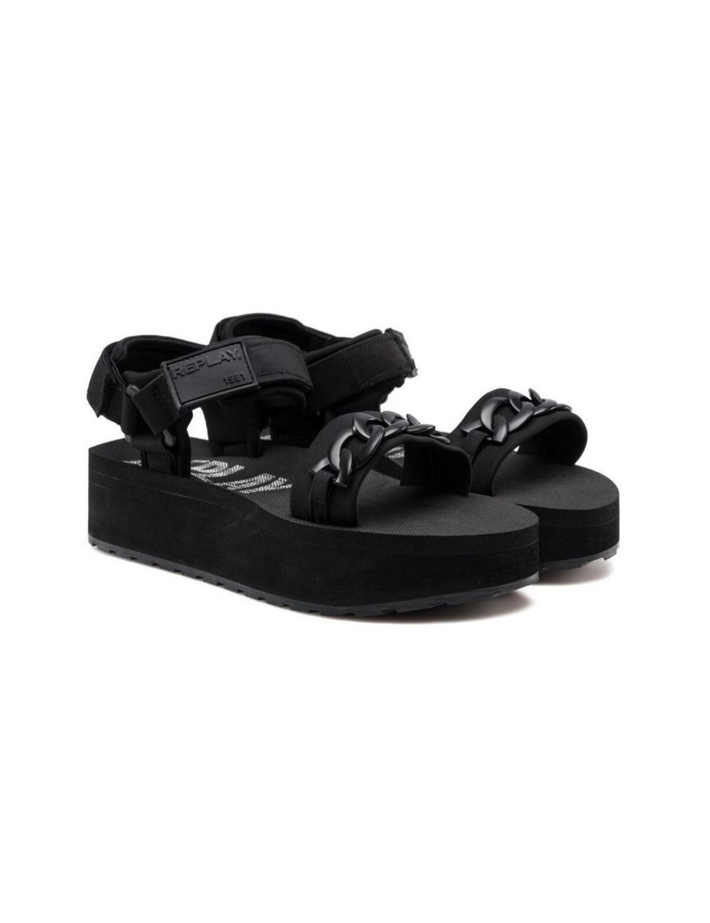 SANDALIAS MUJER REPLAY PLAYA LYCRA BLACK