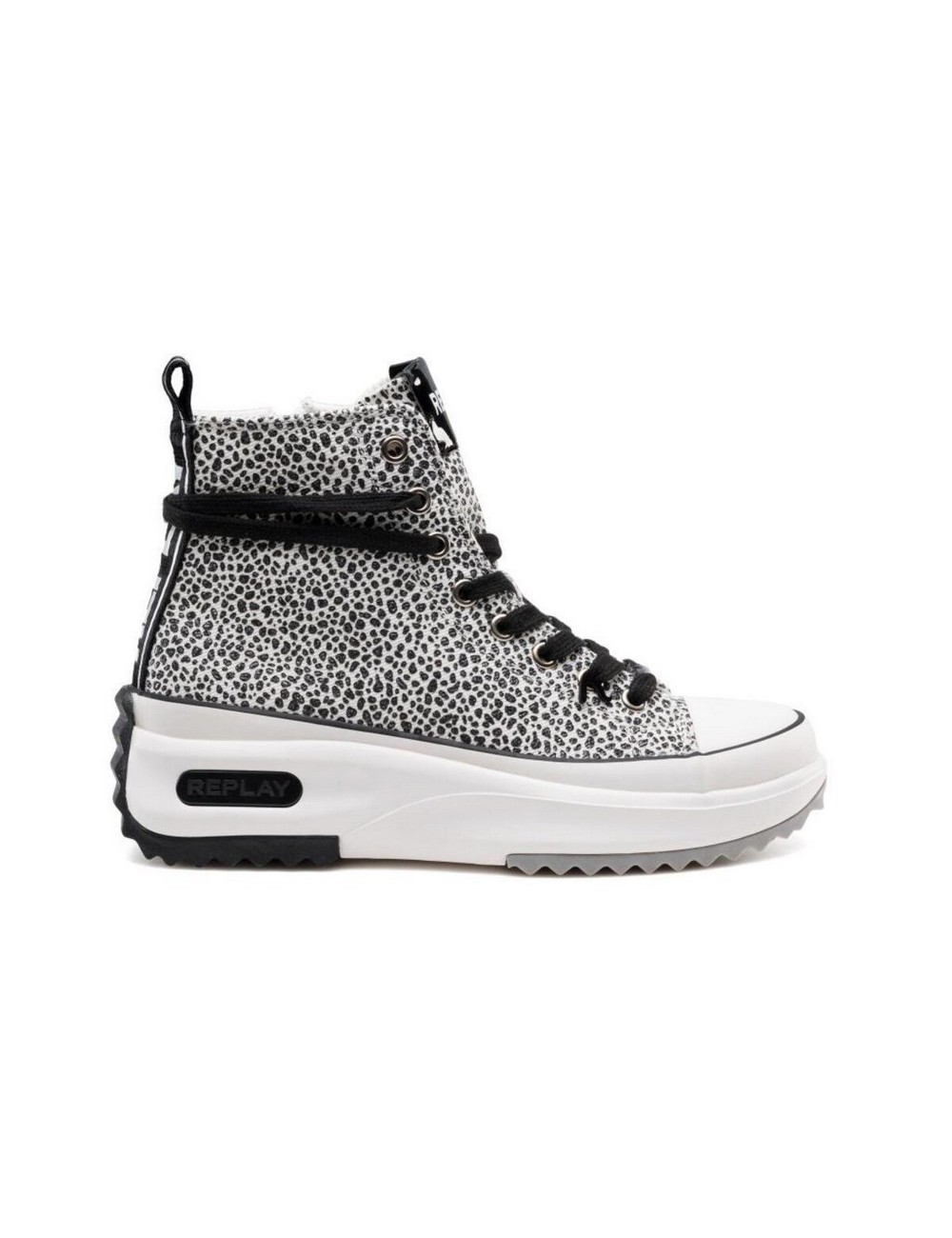 SNEAKERS MUJER REPLAY AQUA PRINT WHITE BLACK