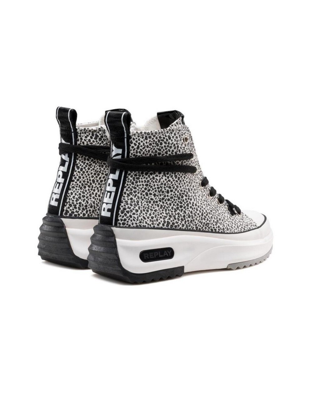 SNEAKERS MUJER REPLAY AQUA PRINT WHITE BLACK