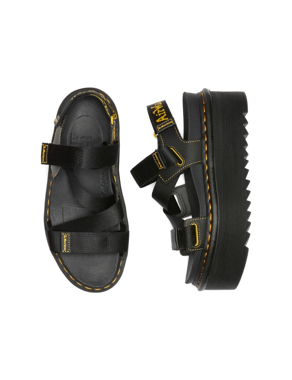 Sandale Dr Martens Kimber Black Webbing Hydro piele