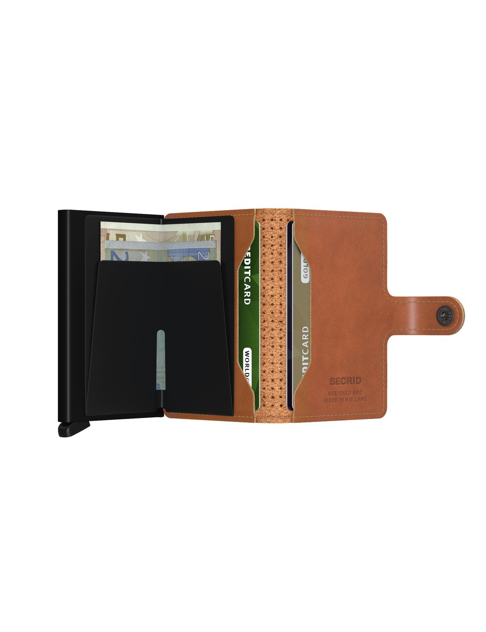 Portofoliu secret de coniac mini -wallet perforat