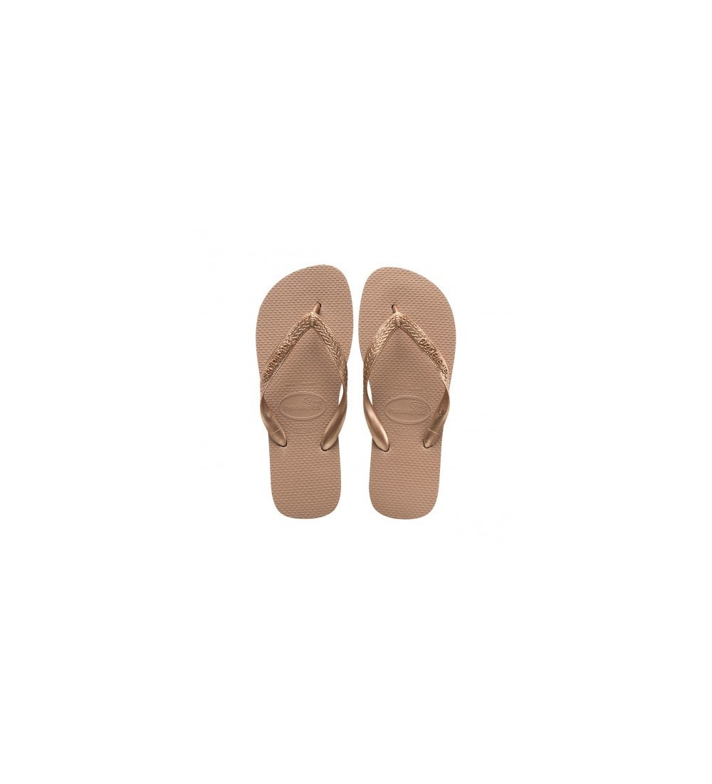 HAVAIANAS TOP STRIP FLIP FLOPS GOLD PINK GOLD COLOR ROSA SIZE 35/36