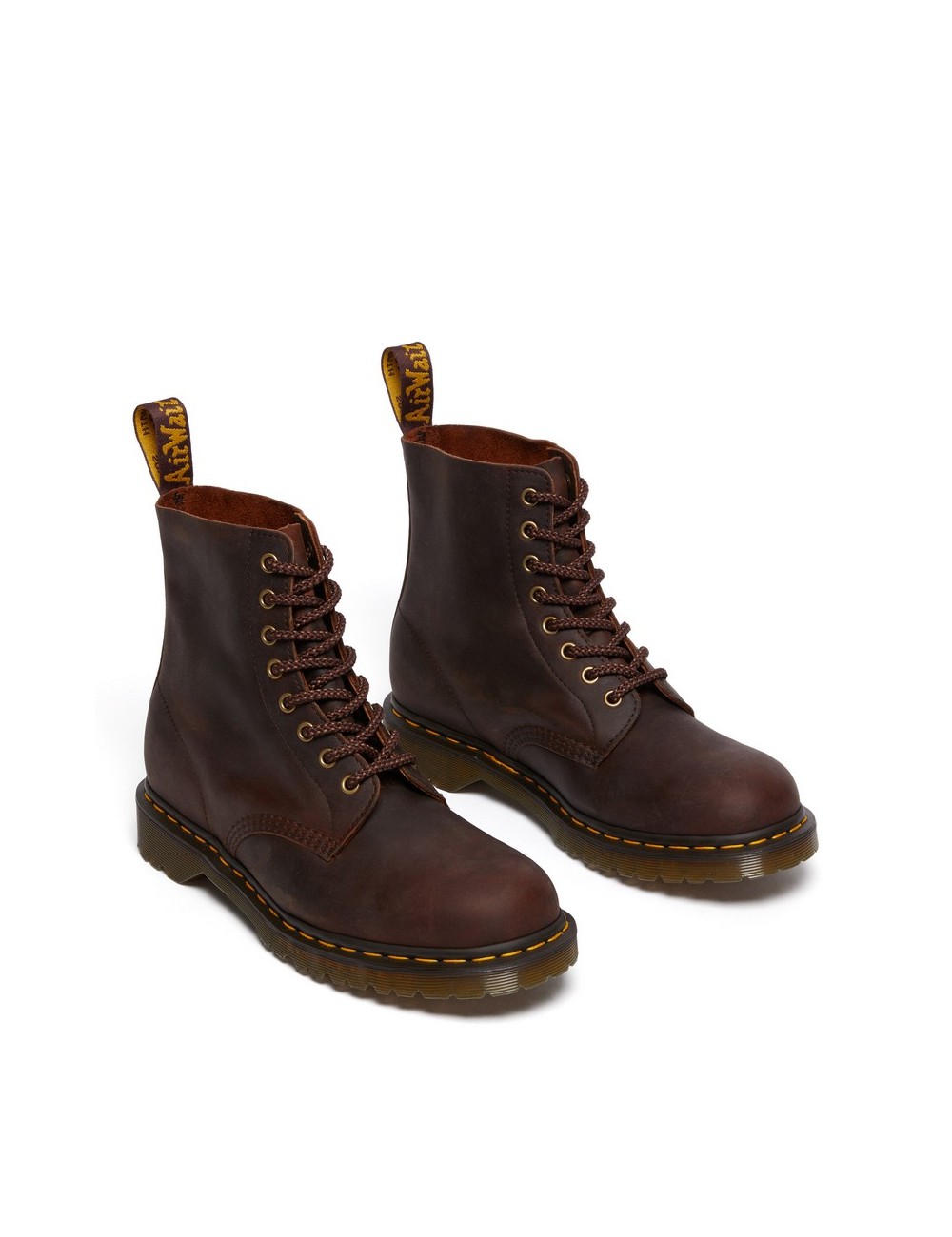 DR MARTENS 1460 PASCAL CHESTNUT BROWN WAXED FULL GRAIN BOOTS