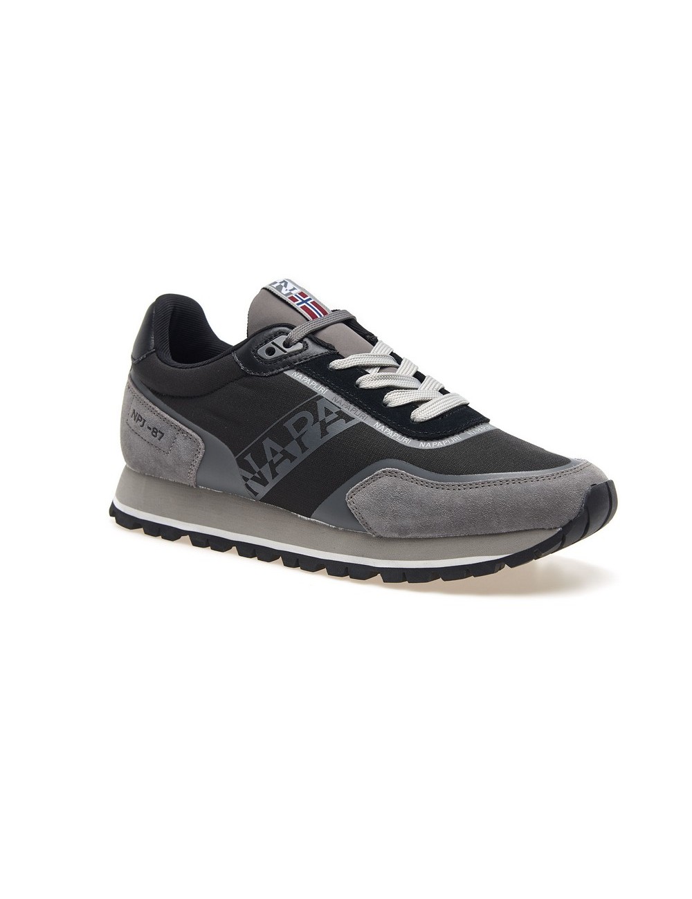 NAPAPIJRI MAN SUEDE/NYLON RUNNING SHOES S3LOTUS01/SUN BLACK/GREY