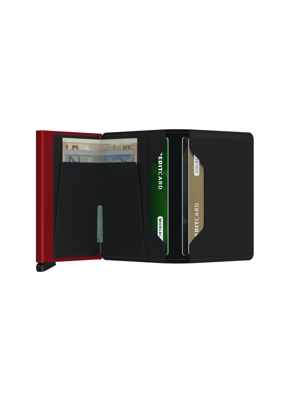 Slimwallet Matte Portofoliu negru ?i ro?u