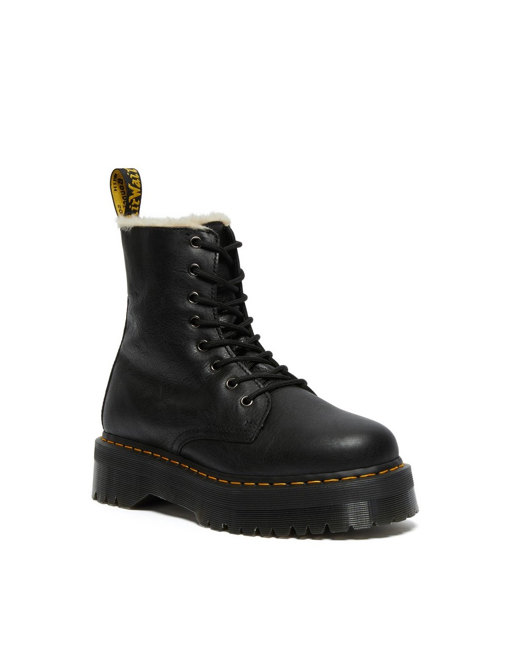 DR MARTENS JADON FAUX FUR LINED LEATHER PLATFORM BOOTS