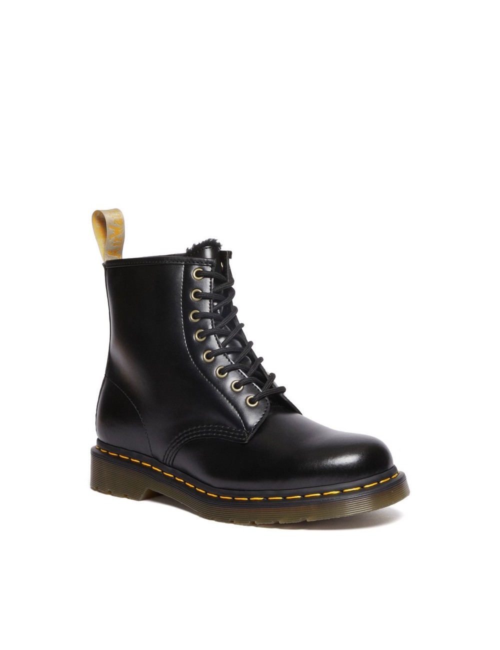 DR MARTENS VEGAN 1460 BORG LINED LACE UP BOOTS