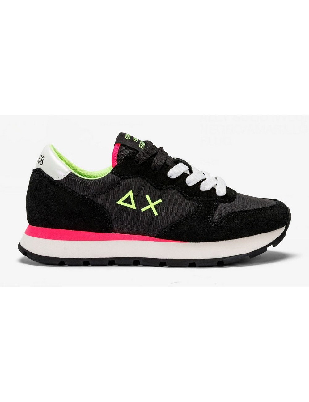 SNEAKERS SUN68 ALLY SOLID NYLON NERO/GIALLO FLUO