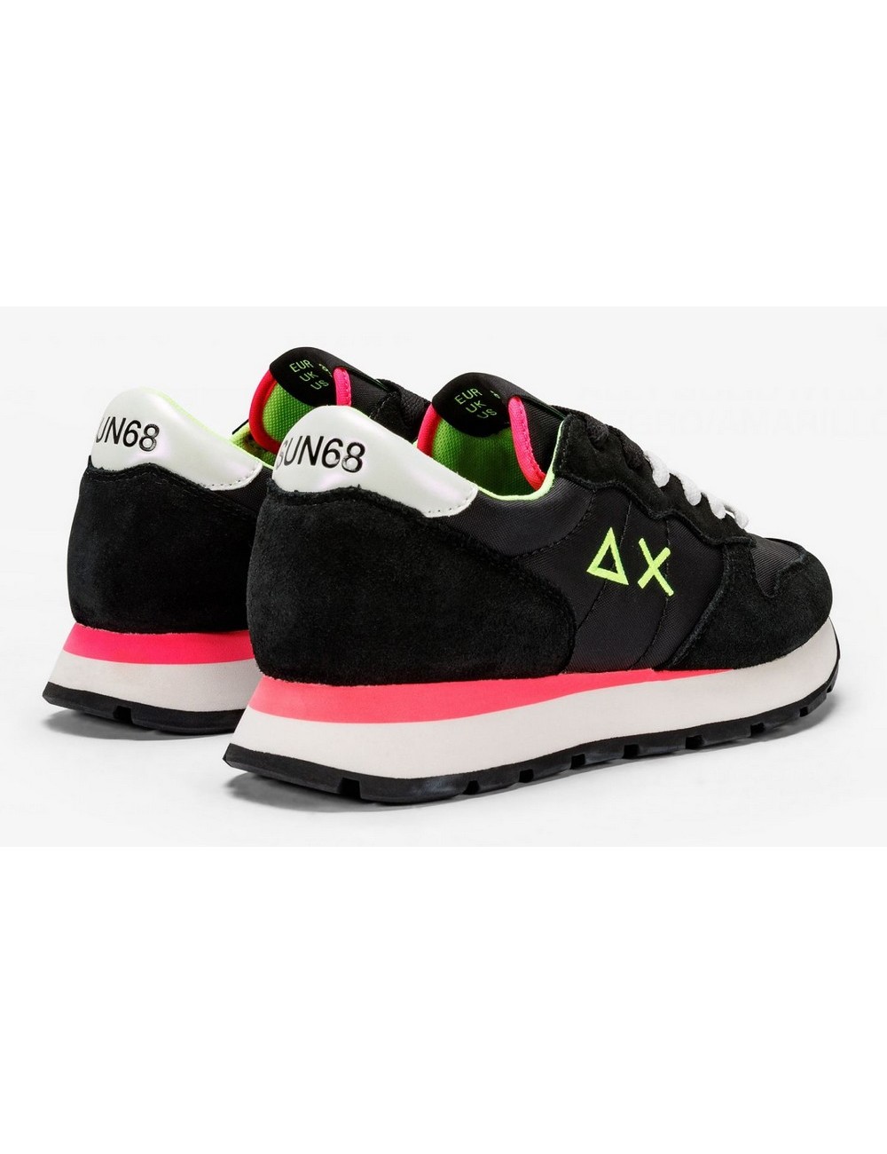 SNEAKERS SUN68 ALLY SOLID NYLON NERO/GIALLO FLUO