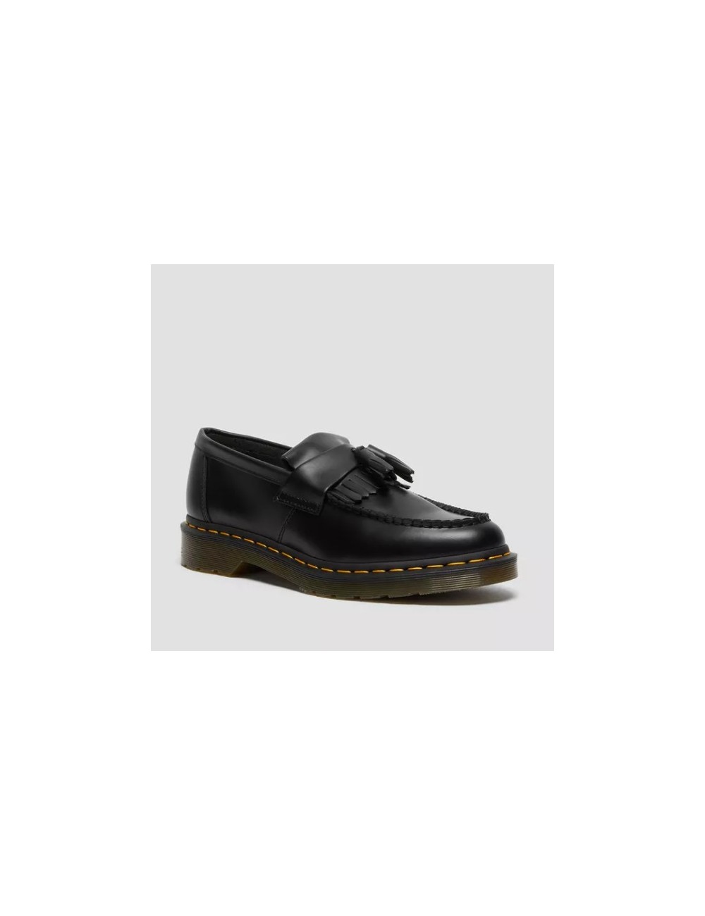 DR MARTENS ADRIAN YELLOW STITCH SMOOTH LEATHER TASSEL LOAFERS