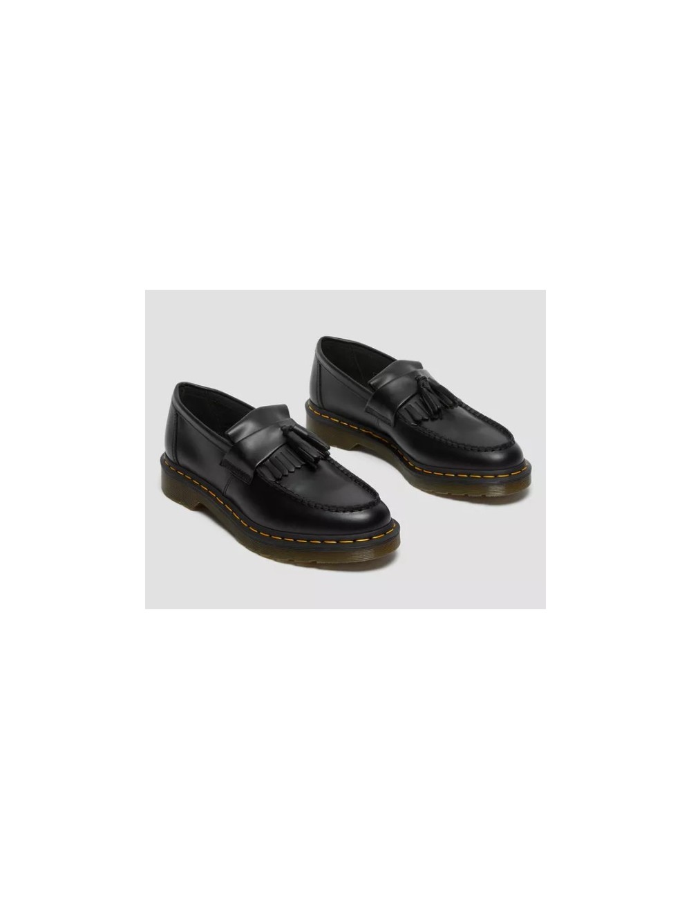 DR MARTENS ADRIAN YELLOW STITCH SMOOTH LEATHER TASSEL LOAFERS