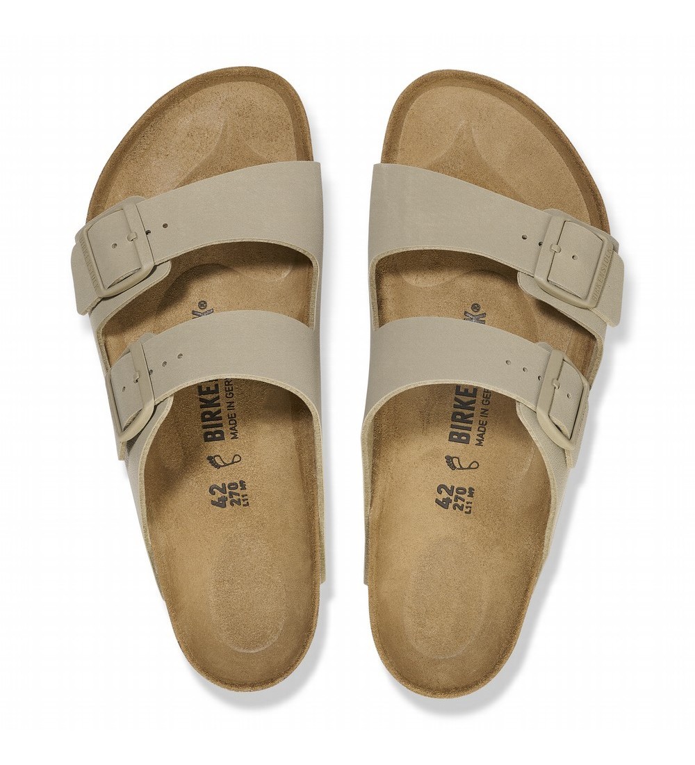 BIRKENSTOCK ARIZONA BIRKO-FLOR REGULAR FADED KHAKI SANDALS