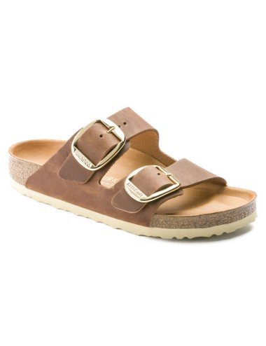 BIRKENSTOCK ARIZONA BIG BUCKLE OILED LEATHER REGULAR COGNAC SANDALS