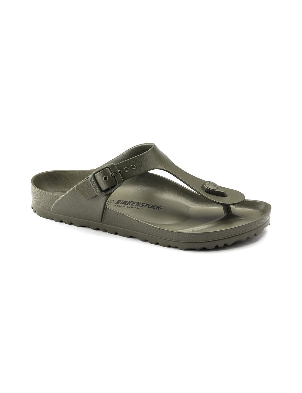 BIRKENSTOCK GIZEH ESSENTIALS EVA REGULAR KHAKI SANDALS