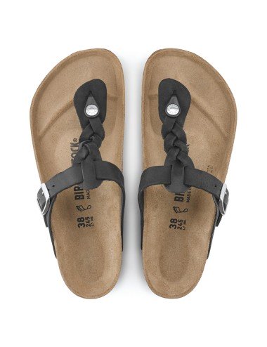 BIRKENSTOCK GIZEH OLAJOS BOR SZABÁLYOS FEKETE SZANDÁL