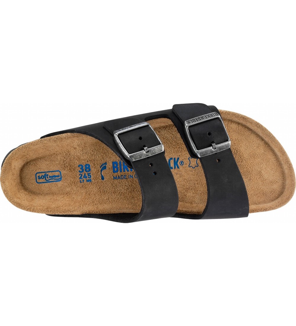 BIRKENSTOCK ARIZONA SFB LEOI BLACK NARROW SANDALS