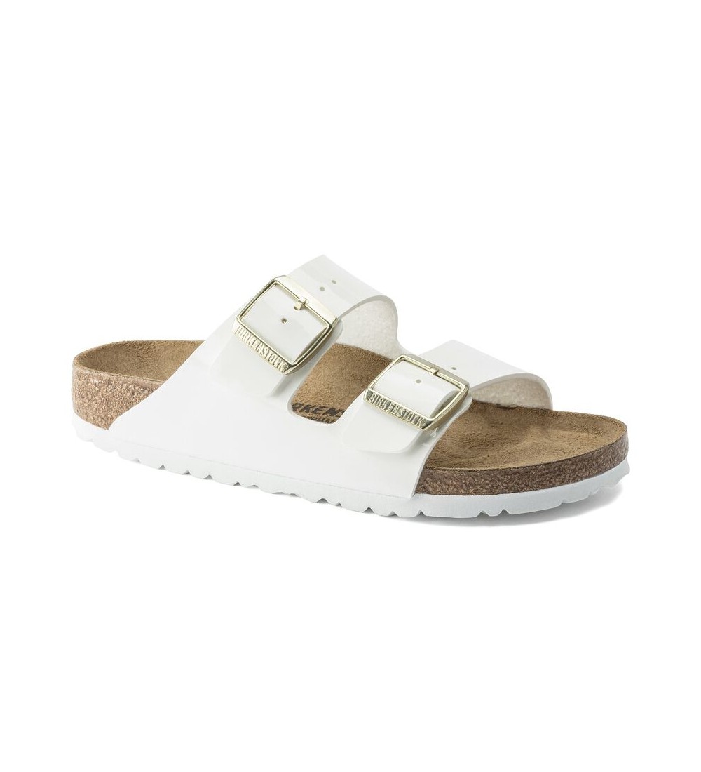 BIRKENSTOCK ARIZONA SANDALE BIRKO-CVJET PATENT REGULAR PATENT BIJELE