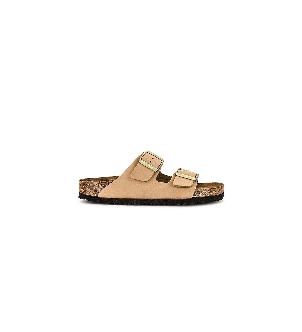 SANDALIAS BIRKENSTOCK ARIZONA SOFT FOOTBED NUBUCK LEATHER REGULAR SANDCASTLE