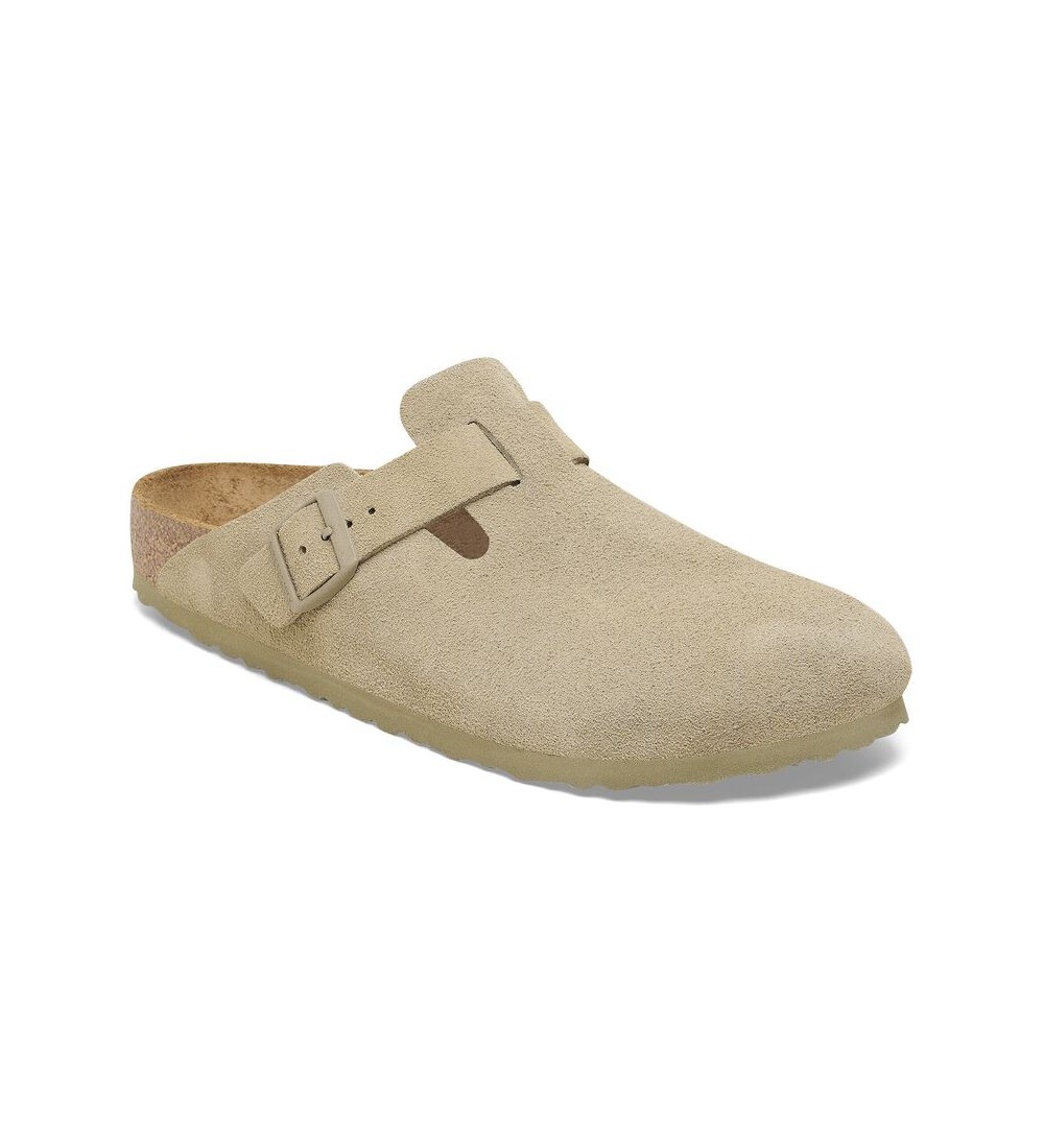 BIRKENSTOCK BOSTON SUEDE LEATHER CLOG REGULAR FADED KHAKI