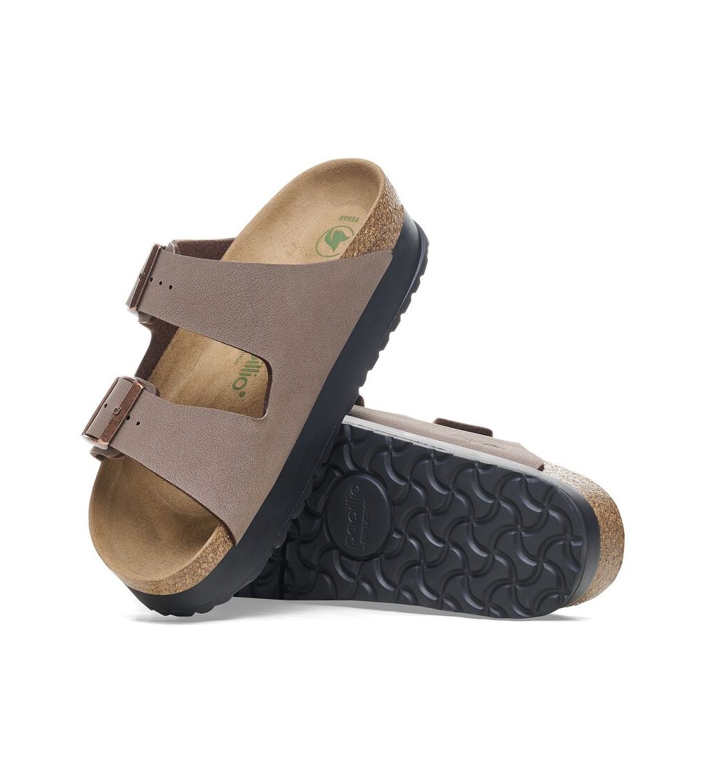 BIRKENSTOCK ARIZONA PAP FLEX PLATFORM SANDALS BIRKO-FLOR NARROW MOCHA