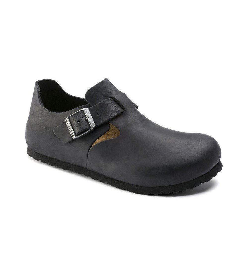 BIRKENSTOCK LONDON PIELE ULEATA PANTOF OBLIGATORIU NEGRU.