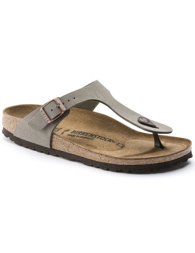 BIRKENSTOCK GIZEH BIRKO-FLOR NUBUCK REGULAR STONE SANDALS