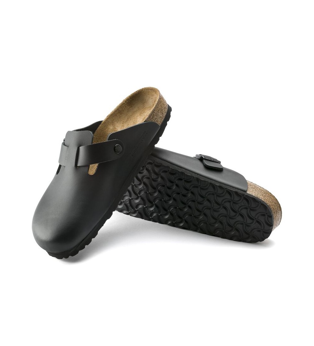 BIRKENSTOCK CLOG BOSTON PIELE NATURALA REGULARE NEGRU