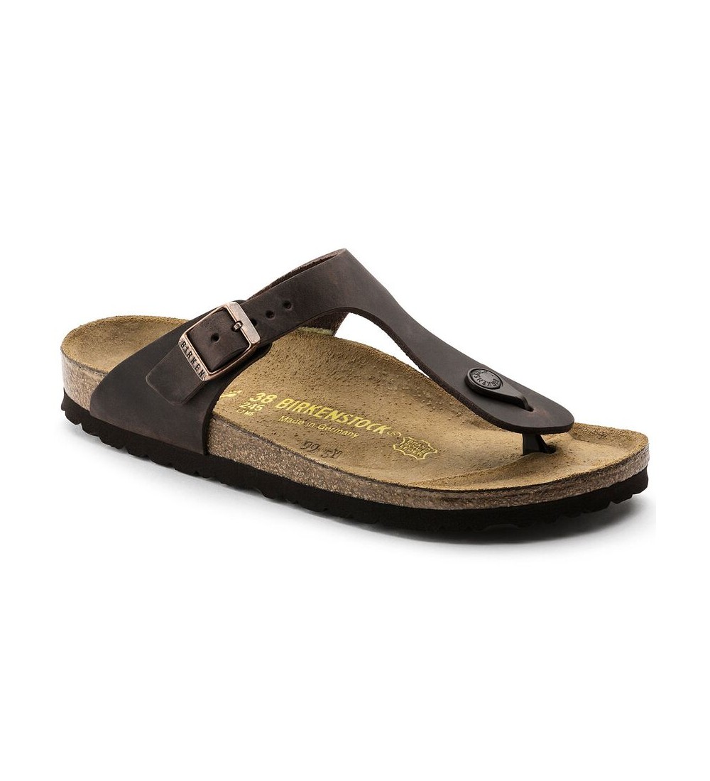 BIRKENSTOCK GIZEH OILED LEATHER REGULAR HAVANA SANDALS