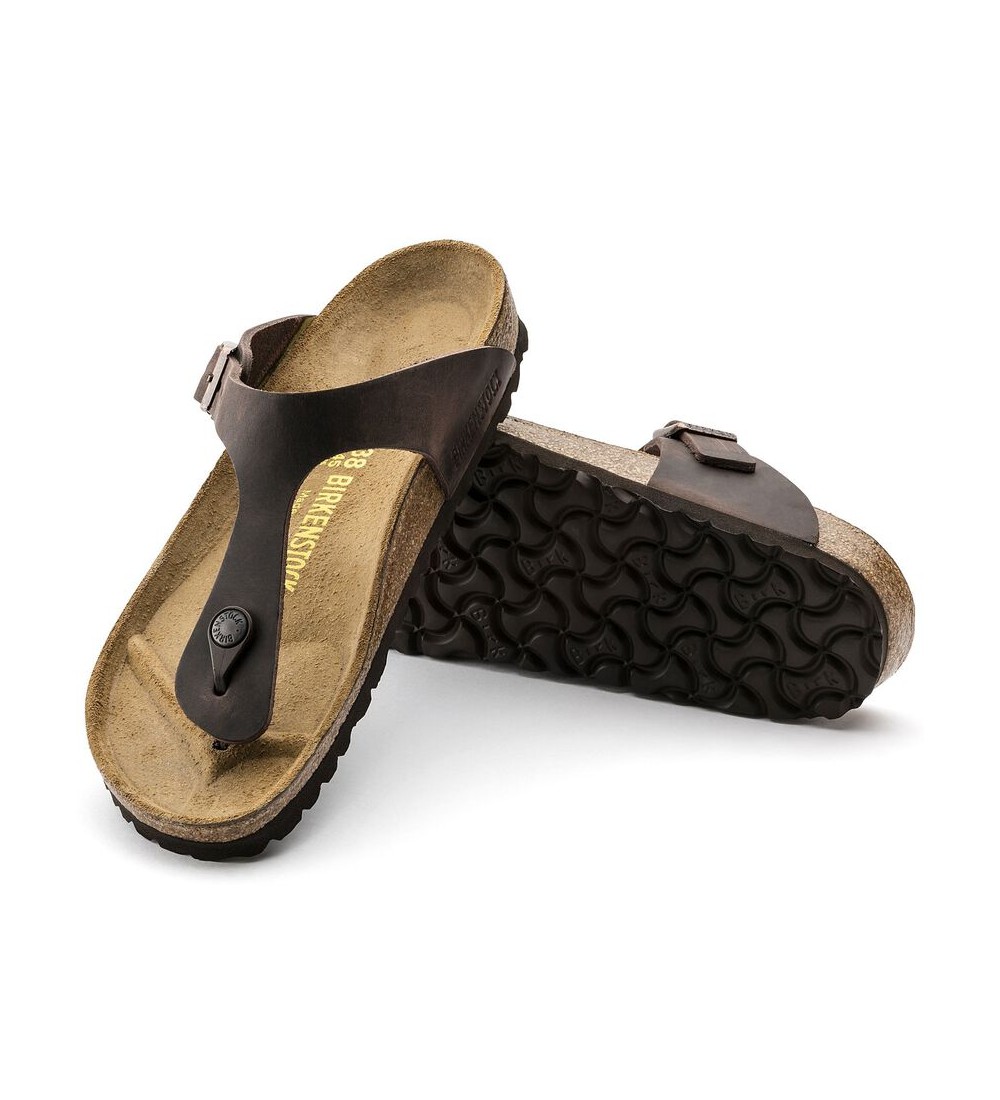 BIRKENSTOCK GIZEH SANDALE HAVANA OBLIGATE DIN PIELE ULGRATA