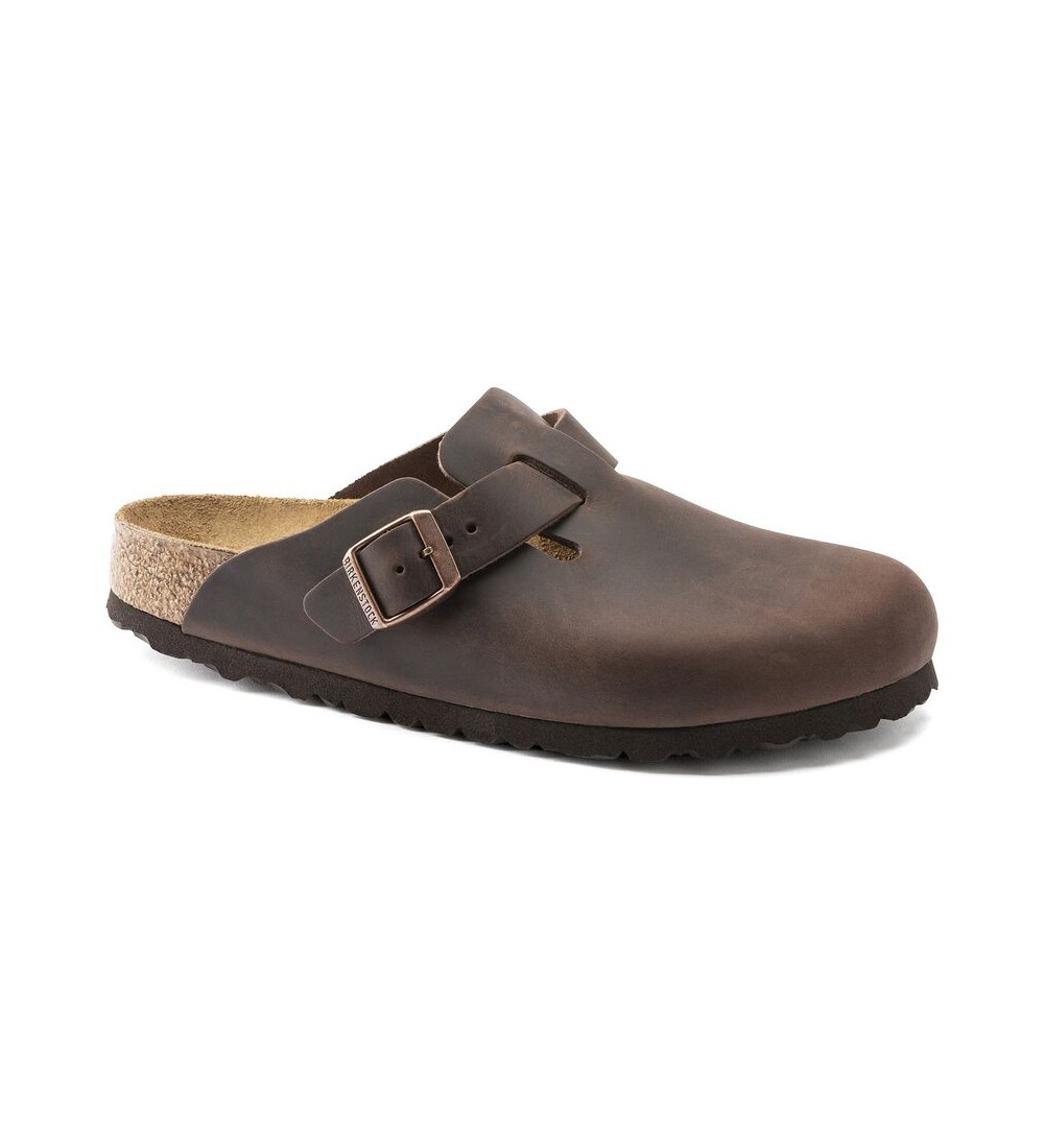 BIRKENSTOCK CLOG BOSTON OILED LEATHER REGULAR HAVANA