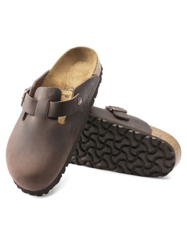 BIRKENSTOCK CLOG BOSTON OILED LEATHER REGULAR HAVANA