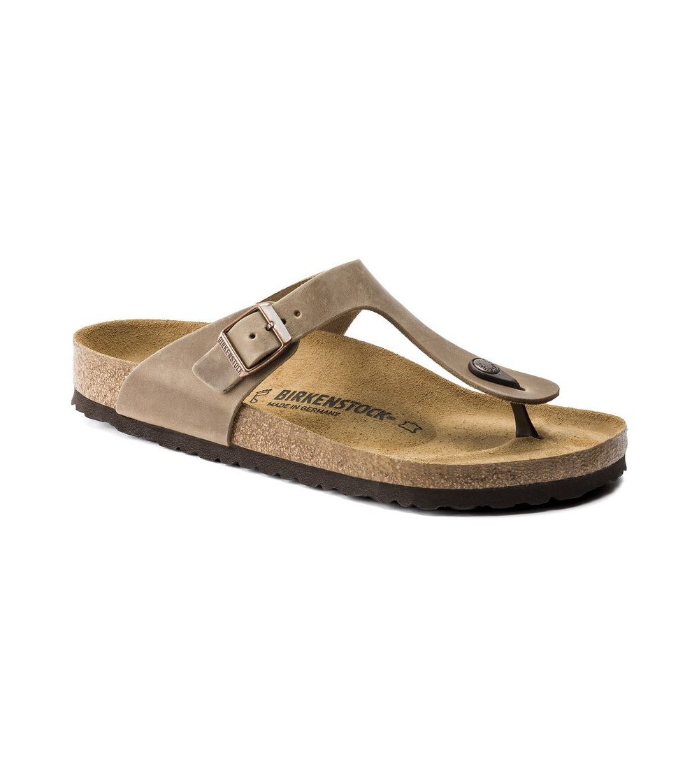 SANDALIAS BIRKENSTOCK GIZEH OILED LEATHER REGULAR TOBACCO BROWN